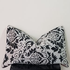 Black & White Upholstery Accent Throw Pillow Cover Elegant Print 26"×16"